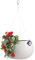 KADAX Pentola sospesa, carpa di fiori con catena e gancio, pianta sospesa per viticci, diagramma con inserto, protezione delle piante per uso interno ed esterno (∅ 32 cm, bianco)