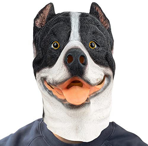 Partyhop Hund djurmask latex hela huvudet realistiska bulldoggmasker maskeraddräkt för halloween karneval kostym fest