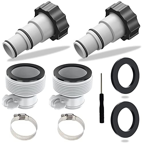 2PCS Adaptador Manguera Piscina Intex - Juego de Adaptadores para Bomba con Rosca - Manguera/Adaptador