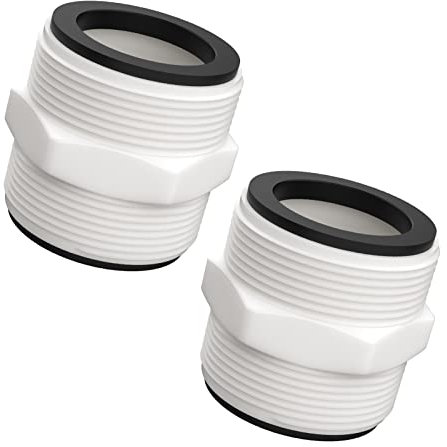 PalpitateC Pool-Schlauchverbinder, kompatibel mit Intex Coleman Schwimmpumpe, 3,8 cm, Poolschlauch-Verlängerung mit 2 L-Ringdichtungen, Coleman & Intex oberirdische Poolschlauchverbinderteile – 2
