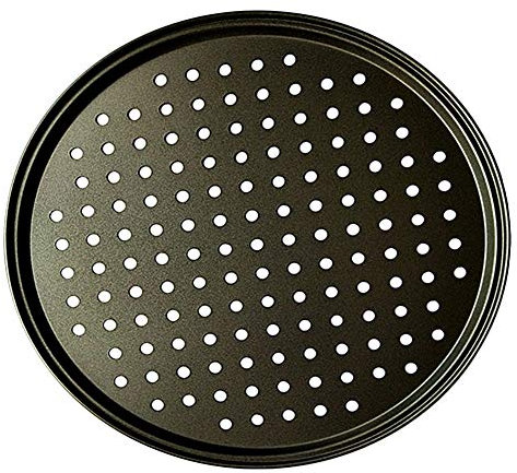 Pizza Pan Carbon Steel Non-Stick Pizza Stones Pizza Baking Pan Pizza Pan Tray Mesh Tray Plate Dishes Bakeware Baking Tools Pizza Tray (Size : 26cm)