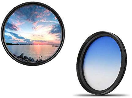 Filtro degradado profesional de 46 mm, color azul, graduado, 46 mm, dHD digital, color azul