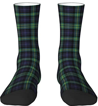 Oudrspo Tradicional escocés Clan Murray Tartan Hombres Mujeres Crew Calcetines, Tartan Plaid Novedad Moda Casual Crew Tube Sock Athletic Sports Dress Calcetines