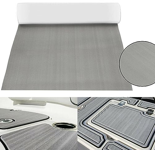 JINPRDAMZ Eva-Teak Deck Pad 240 cm x 90 cm, ljusgrå gör-det-själv golvtäckdyna, självhäftande däckmatta, yachtgolvmatta, halkfri golvbeläggning för båtar yachter fartygsdäck snabbbåtar