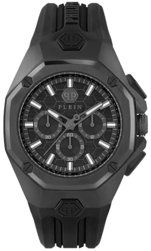 Philipp Plein Herren Chronograph Quarz Armbanduhr Octagon