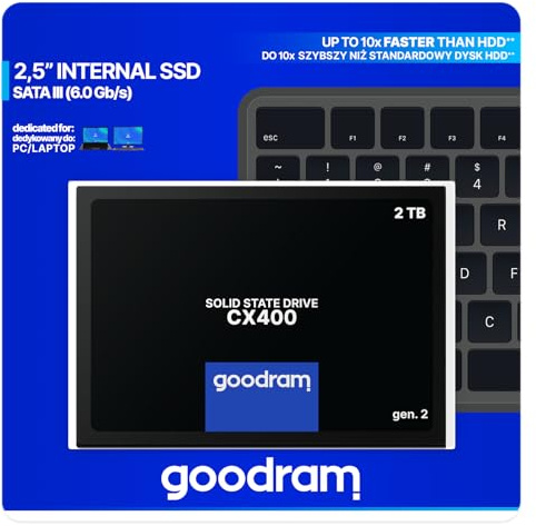 Goodram CX400 SSDPR-CX400-02T-G2 Internes Solid State Drive 2.5 2,05 TB Serial ATA III 3D NAND (SSDPR-CX400-02T-G2)