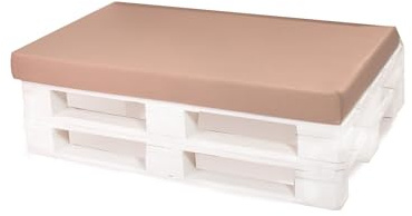Palettenauflagen, Kissen für Bänke, Bodenkissen groß, Bodenkissen Kinder, Stuhlkissen, Gartenkissen (120_x_80_cm, Beige)