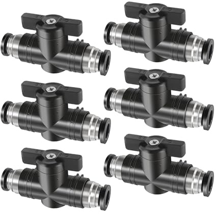 6 Stück Pneumatischer Kugelhahn Set, Druckluft Steckverbinder, Pneumatik, Hohe Härte Druckluft Steckverbinder, Zum Schnellen Anschluss Von Luftleitungen, Druckluftwerkzeugen (8mm)