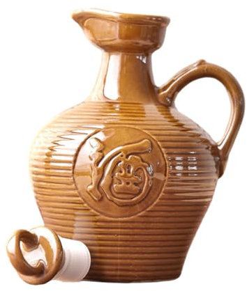 MAGICLULU Ceramic Wine Jug with Handle 1 Pint Portable Household Wine Container Multi-Function for Home