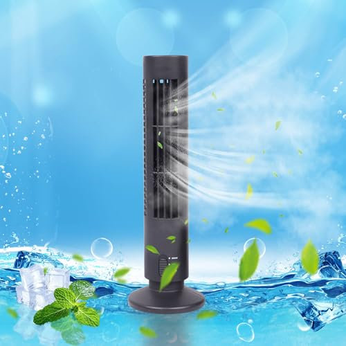 Mini ventilatore a torre senza pale per camera da letto, ventilatore elettrico a torre per casa, uffici e camere da letto, 2 marce da regolare, simula il vento naturale, 33 cm