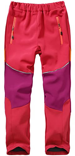 Jogwits Kinder Softshellhose Skihose Wanderhose Trekkinghose Gefüttert Cargohose Wasserdicht Thermohose Jungen Mädchen Schneehose Winter Outdoorhose