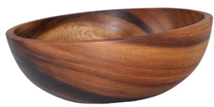 Garneck Wooden Salad Bowl 12x6cm Thickened Fruit Bowl Food Basin Wooden Tableware for Snacks and Salad Home Use