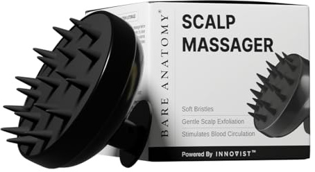 Bare Anatomy Spazzola massaggiante per cuoio capelluto per uomini e donne, setole morbide in silicone per il trattamento esfoliante del cuoio capelluto, pulisce fiocchi e accumulo di prodotto, stimola