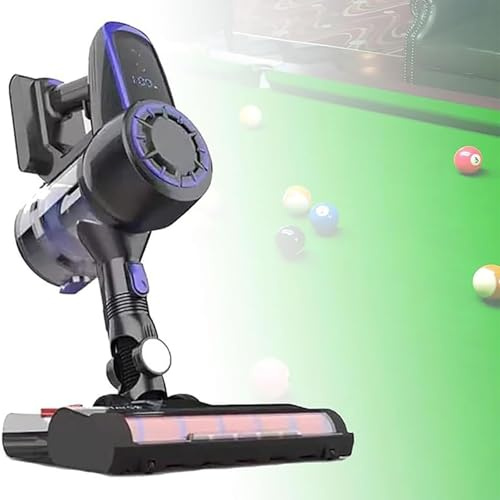 HmLotd Pool Table Cloth Vacuum Cleaner, Billiard Table Cloth Cleaner, Two-Speed Adjustable Lcd Display 60-Minute Battery Life Detachable Device for Cleaning Pool Tables