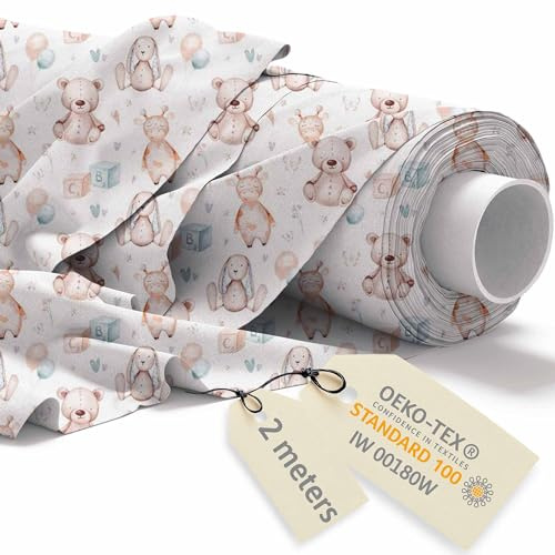 DreamRoots Stoffa cotone al metro - Tessuti a metraggio bambini - Tessuto al metro - Tessuto cotone - Stoffe per cucito creativo 160cm x 2M