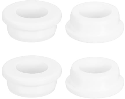 QUARKZMAN 4 Pezzi Occhielli in Gomma 29mm Foro di Perforazione, Passacavi Guarnizione 20mm ID Gommini Passacavo Scrivania Bianco Siliconica per Tappo Organizzare Filo Cablaggio Casa Auto