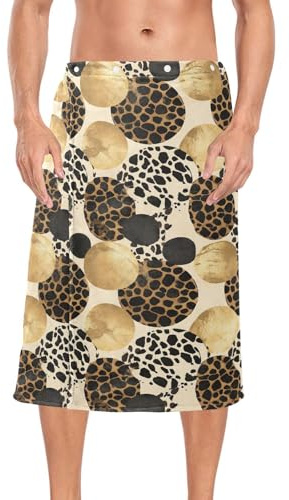 Leopard Rotondo Oro Marrone Spa Wrap Asciugamano per gli Uomini Elastico Regolabile Sauna Asciugamano Gonna 152,4 x 71,1 cm per Sauna Bagno Turco toallas Pequenas para bano