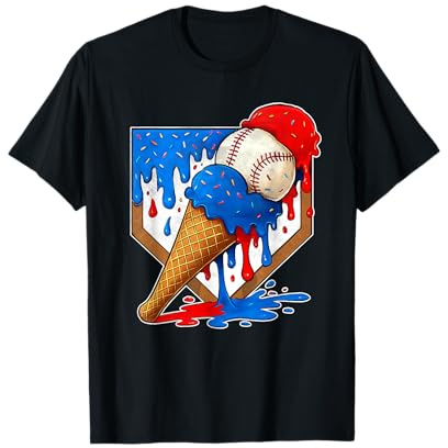 Distressed Baseball Boys Ice Cream Drip Baseball Boys Youth T-Shirt