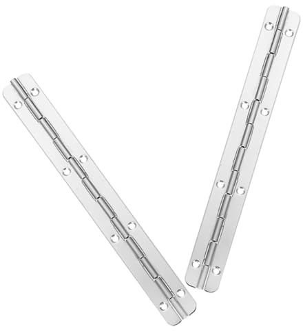 DECOMELODY 2 pièces Charnières Piano Longues Charnières pour Boîte à Bijoux et Meuble Nickelé Lot de Adaptées pour Coffrets Bois et Valises