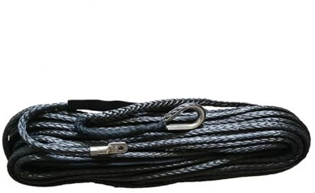 Cavo sintetico for verricello grigio da 10 mm x 30 m, fune di traino for impieghi gravosi, for fuoristrada ATV UTV Alta tenacità