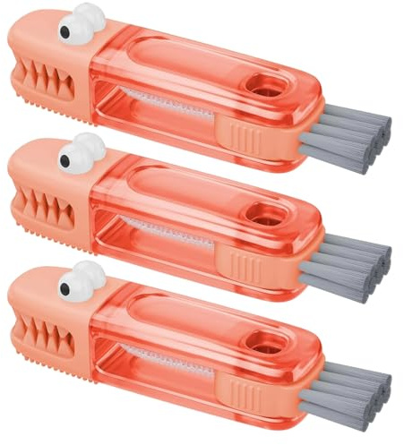 3-In-1 Multi-Function Gap Cleaner,ortable Cleaning Brush with U-Shapeds Silicone Brush,360° for Deep Cleaning Cups,for Bottle Gap Tight Spaces Cup (Sunset Red)