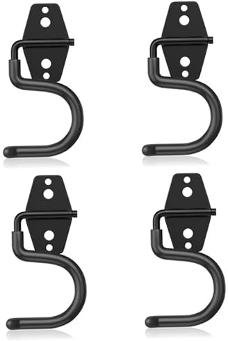 Joygoodta 4Pcs Broom Holder Wall Mount, Heavy Duty Metal Broom Hanger Utility Hook for Organizing Cleaning Tools, Mops, Garden Tools (S-Type) Holder Wall Mount