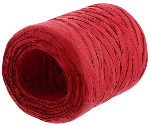 Uonlytech Spago di Carta Rafia Rosso 100 M Rotolo, Nastro per Bouquet e Confezioni Regalo, Spago Artigianale Resistente per Decorazioni Natalizie e Fai da Te