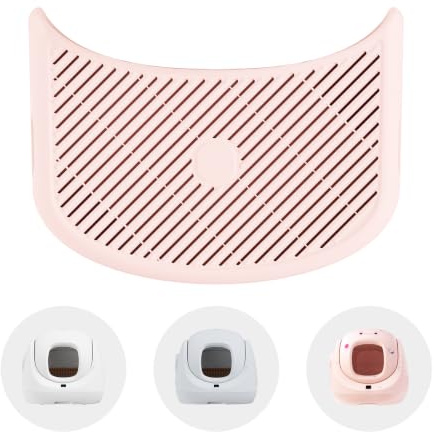 CATLINK Baymax Trappa för självrengörande kattlåda för äldre och unga katter, med spritt galler, förhindrar effektivt att strö sprider ut, lätt att rengöra (rosa)