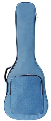 ATEUXOL Gitarrväska 600D Oxford gitarrfodral basväska 40/41 tum vattentät akustisk ryggsäck skydd med remmar tjockt dyna tyg folkspelning, 40-41 tum blå, En storlek