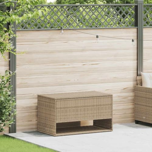 INLIFE Coffre à Coussins d'extérieur Beige 100x55x55,5 cm polyrotin