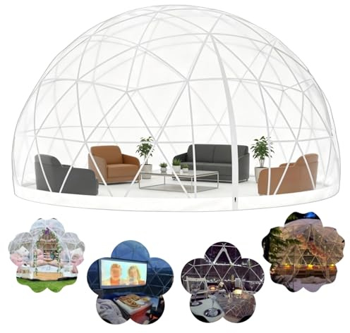 Coolpleasant Blasenzelt, 3,6m Garten-Iglu, Transparentes kuppelzelt für 5-8 Personen für den Garten, Partys, Weihnachten