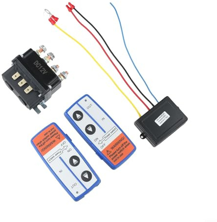 Relé de cabrestante de 12 V 250 A, controlador de cabrestante eléctrico con kit de control remoto para vehículos ATV UTV lado a lado, relé de cabrestante resistente de 250 amperios y 12 voltios con