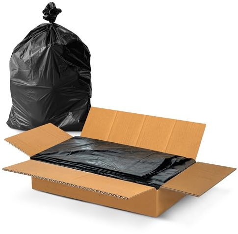EcoBag 200 Heavy Duty Bin Bags - 100L, Recyclable Bin Liners, Black Bin Bag with Leak Resistant Seal, Eco-Friendly Rubbish Bag, Sustainable Refuse Sack for Home, Office & Kitchen – 736 x 965mm