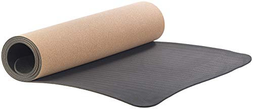 Newgen Medicals Yogamatte Kork: rutschfeste Yoga-Matte aus Kork und Natur-Kautschuk, 183 x 61 x 0,5 cm (Fitnessmatte, Sportmatte, Anti Rutsch)