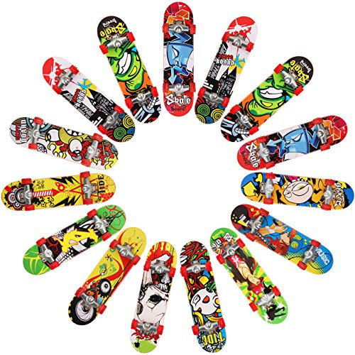 Dadabig 15 Stück Finger Skateboard Set Finger Skateboards Mini Griffbrett Bunt Skatepark Spielzeug Professionelle Fingerboard für Kinder als Geburtstag Geschenk Kleinspielzeug