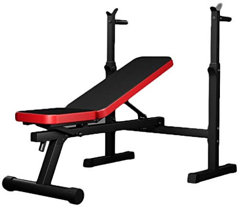 Hantelbänke Squat Rack Bankdrücken Herren Fitness Langhantel Rack Multifunktionsregal Einstellbare Halterung Home Indoor-Fitnessstudio Faltbar Krafttrainingsstand