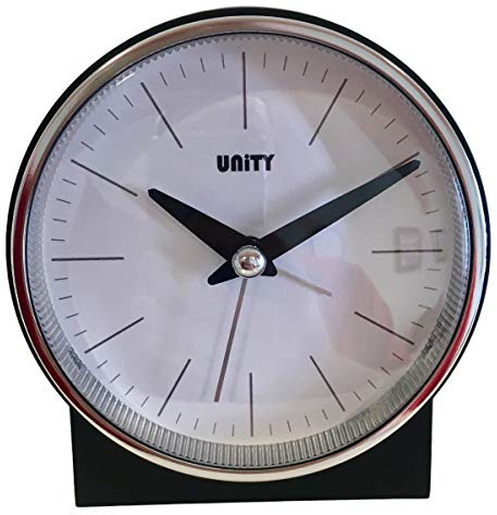 Unity Wecker Glockenwecker – 49029, Kunststoff, Schwarz, 10.5 x 10.5 x 6.5 cm