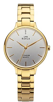 Ruhla Style Uhr für Herren in der Farbe Gold mit Armband aus Titan, Wasserdichtigkeit: 3 bar, Gehäusedurchmesser: 38 mm, RS40472