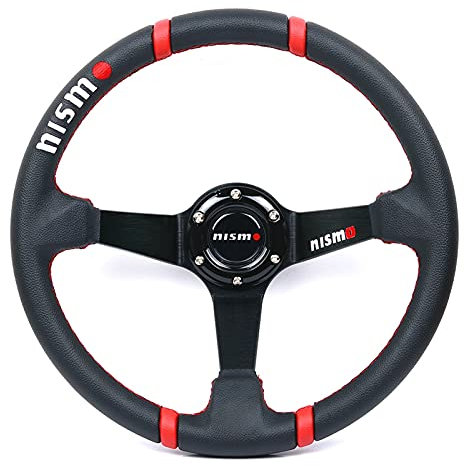 350mm/14inch Aluminum Frame Black Pvc Leather Deep Dish Steering Wheel Steering wheel