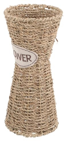 Cabilock Gefäße Vintage Geschenkvase Pflanzgefäß Blumenbehälter Bürohalter Topf Künstliche Dekorationen Griff Stehende Hauszweige Hoher für Außenbereich Rattan Vase 30 cm Hoch