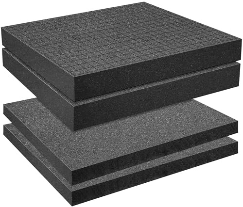 DECOHS 4 PCS Pick Apart Foam Insert- 2 Size Pick and Pluck Foam- Pluck Pre Cube Sheet Foam with Bottom Use for Board Game Box Cases Storage Drawer (Length 16 Inch)