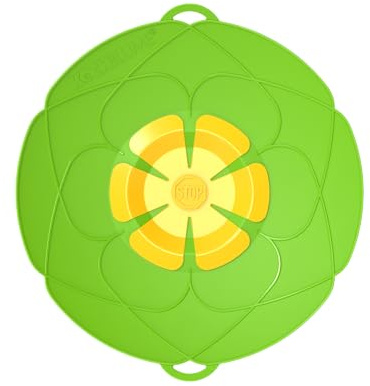 Kochblume M Ø 14-20cm | Silikon Überkochschutz | Spritzschutz | Universaldeckel | Premium-Silikon & BPA frei | Hitzbeständig | Spülmaschinenfest | Farbe: limette