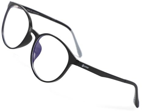 ATOM Blue Light Blocking Glasses for Kids (Age 5-12) - 100% UV Protection & Anti Glare Blue Rays Blocking Eyeglasses for Computer & Gaming | Lightweight Durable Frame Eyewear for Boys & Girls- Black