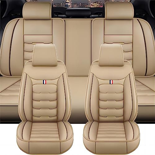 XENITE Autositzbezüge für BMW X1/X3/X4/X5/X6 (F25/F10/E83/E84/E70/E87, 2000-2023), Wasserdicht, Kunststoff, Beige