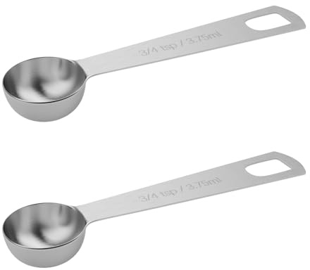 2PCS 3/4tsp(1/4tbsp, 3.75ml) Measuring Spoon, Stainless Steel Teaspoon