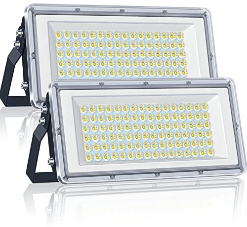 YIQIBRO LED Strahler Außen 100W,LED Scheinwerfer 85-265V für Garten 2 Stück | 10000LM Fluter Außen mit Trafo, Aussenstrahler Wasserdicht IP67, 6500K Kaltweiß Außenstrahler für Garage, Fabrik, Sportplatz