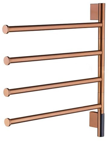 Toallero Electrico Baño Giratorio 180°, Radiador Toallero Eléctrico de Pared con Pantalla LED, Toallero Calentado con Inteligente Termostato/Temporizador,Rose Gold