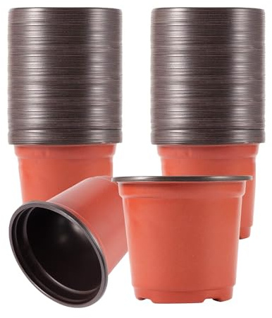 ASOENTIWOX 100Pcs Plastic Plant Pots, 10cm Planting Pots, Growing Nursery Pots, Garden Flower Plant Seed Starting Seedling Pots, Vegetables, Succulent, Herbaceous Plants