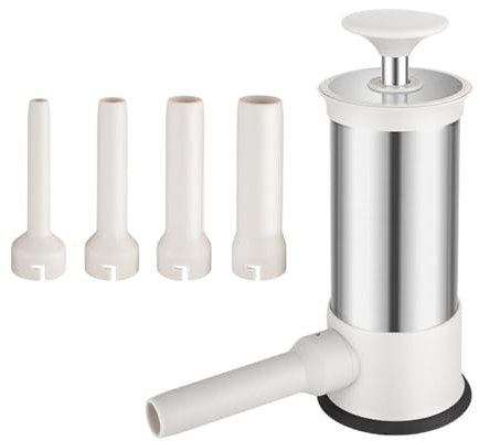 2pc Sausage Filler Tool - Stainless Steel Sausage Stuffer, 4 Stuffing Tubes Sausage Making Device | Convenient Kitchen Sausage Stuffer, Homemade Sausage Stuffer for Crafting Homemade Sausages, White