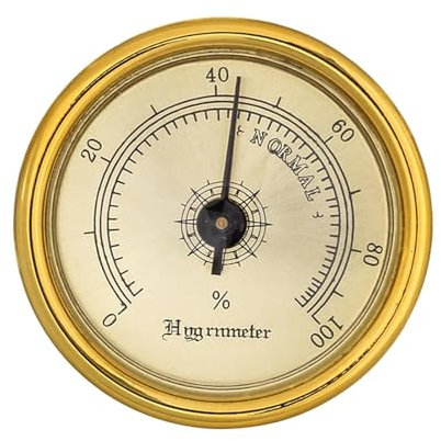 Igrometro analogico in ottone, misuratore di umidità igrometro analogico, igrometro umidificatore analogico con magnete posteriore, tester di umidità da 45 mm, meccanico, ad alta precisione per chitar